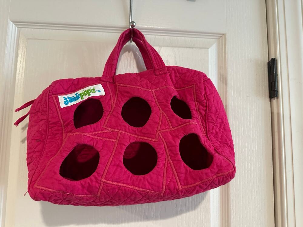 Jack Popz Pink stuffed animal quilted tote